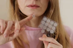 woman holds acne patch sheet for skincare - Do Pimple Patches Work on Blackheads?